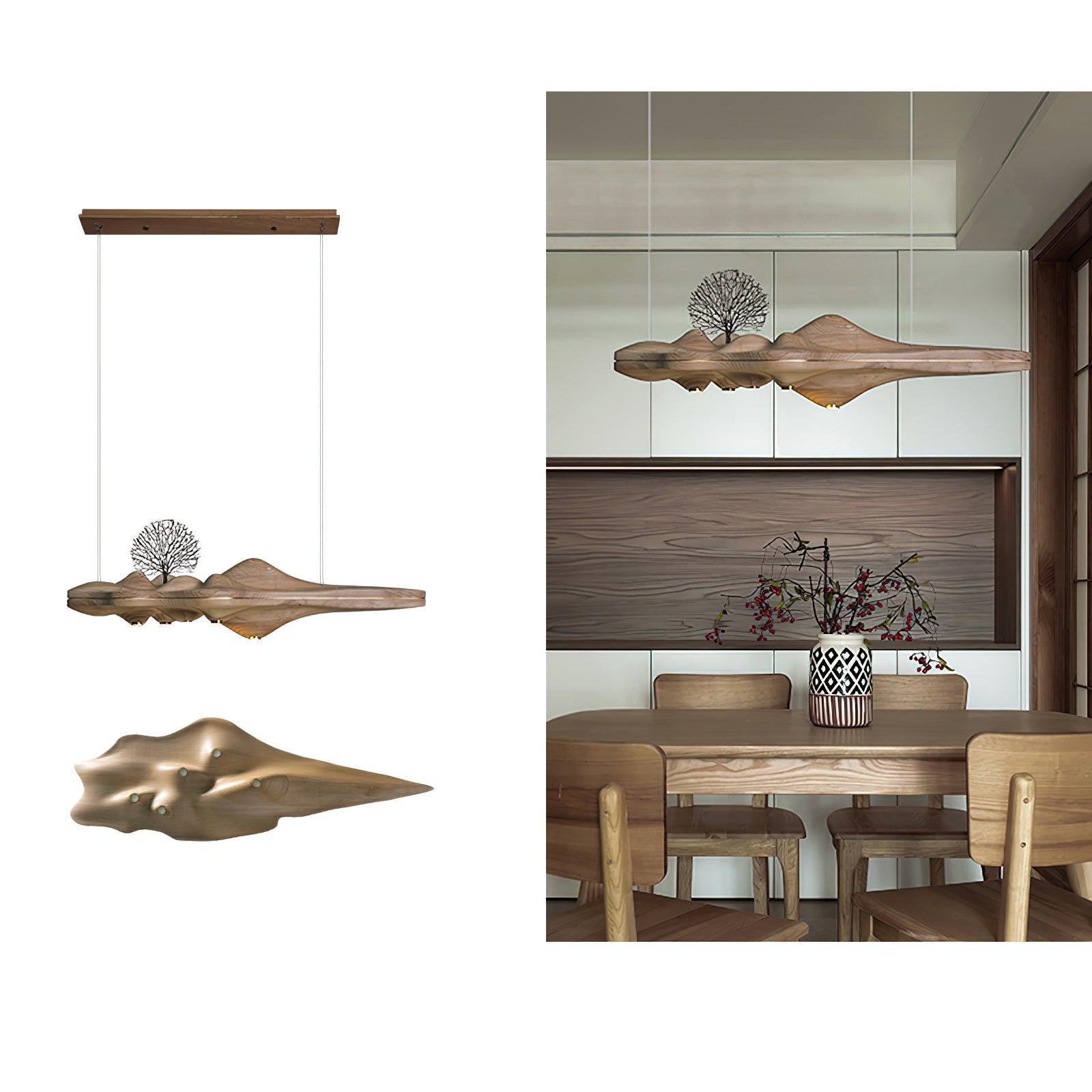 Merocone Wooden Pendant Light