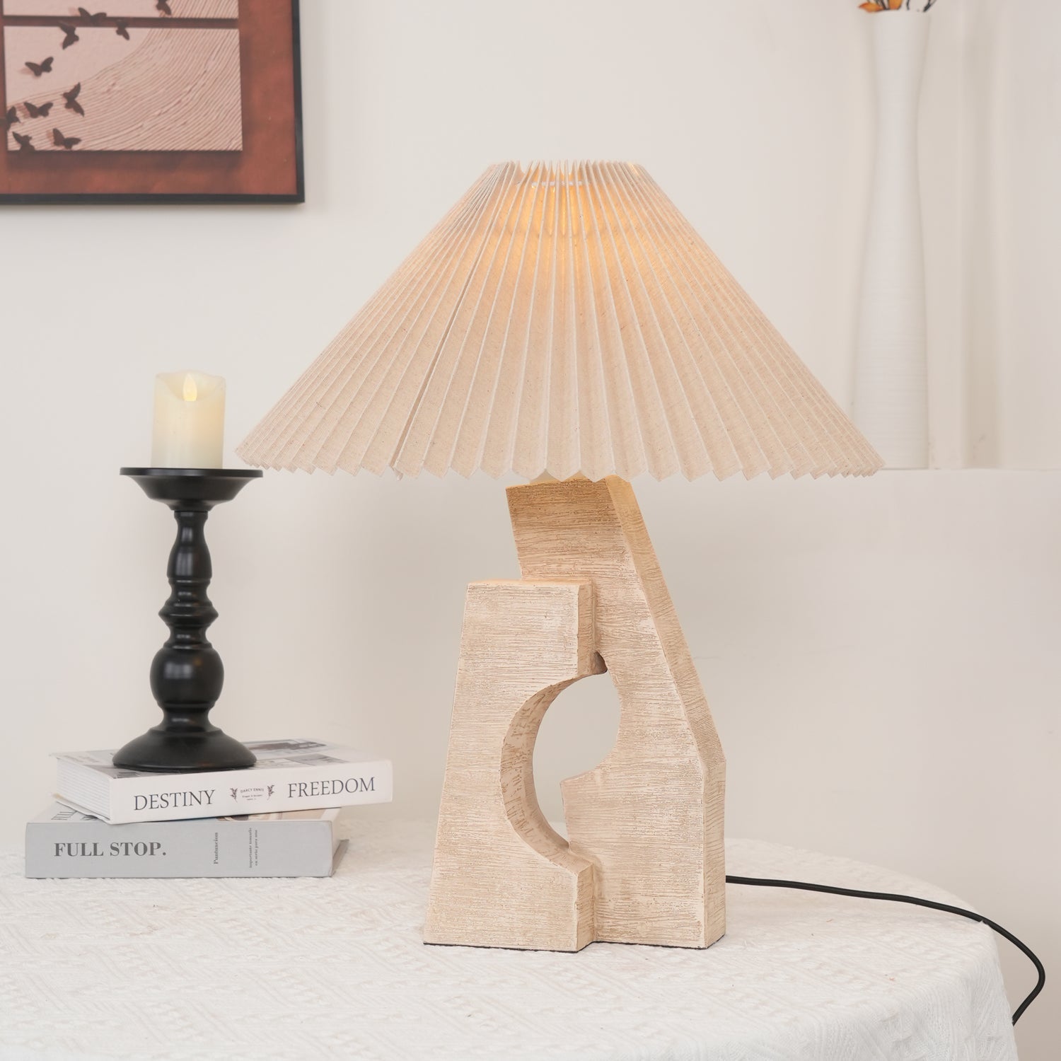 Dublo Travertine Table Lamp