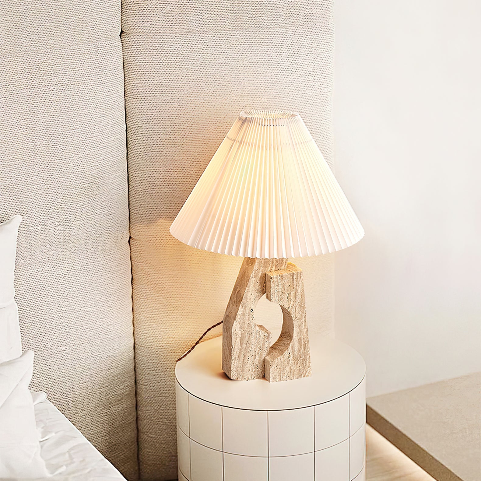 Dublo Travertine Table Lamp