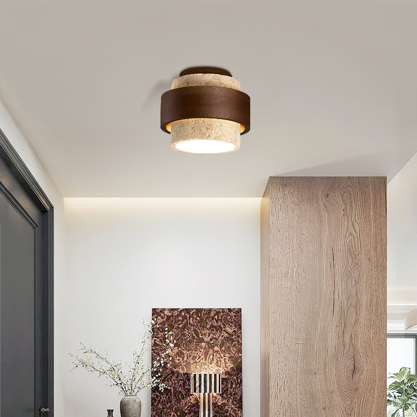 Setova Travertine Ceiling Light