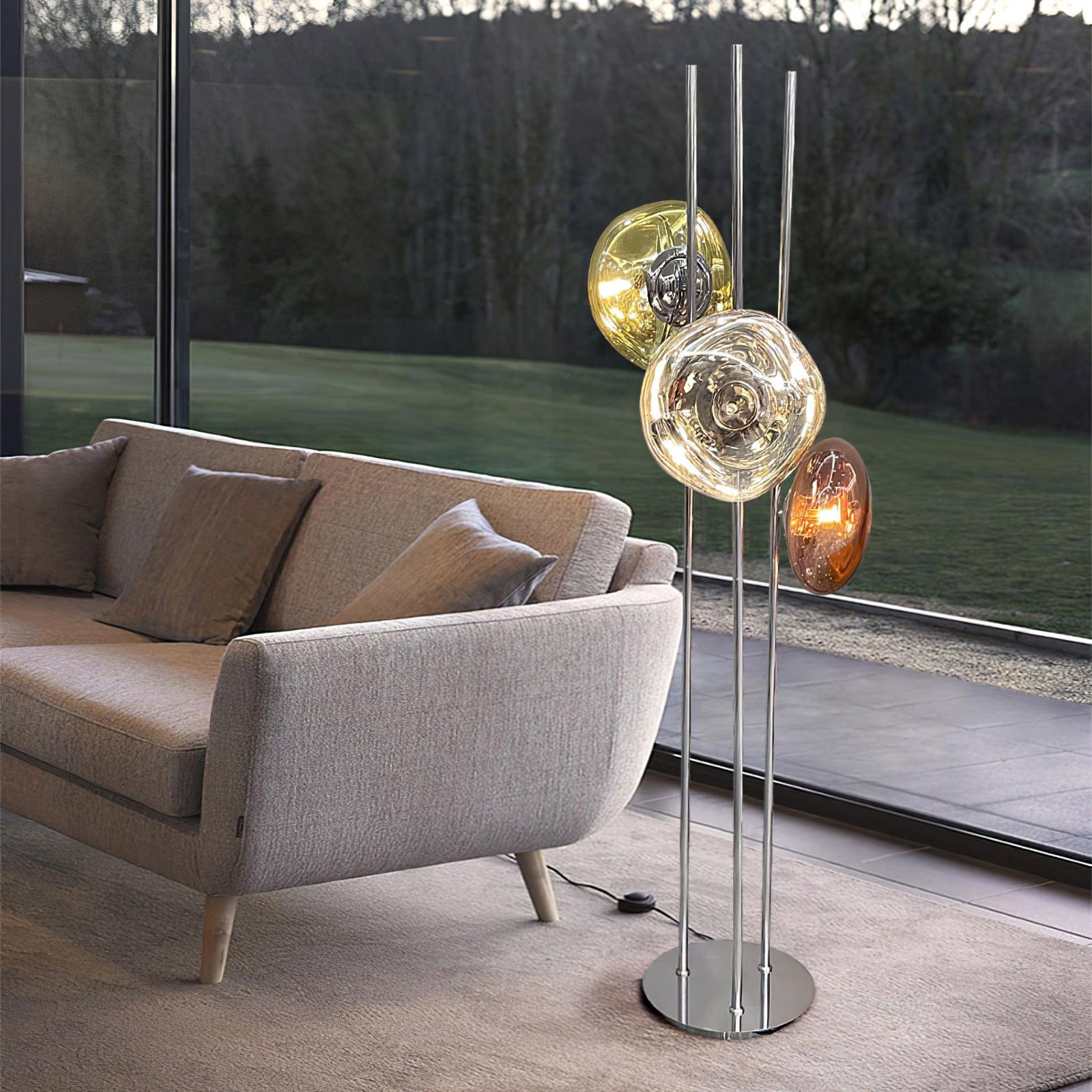 Triple Syrlion Orb Floor Lamp