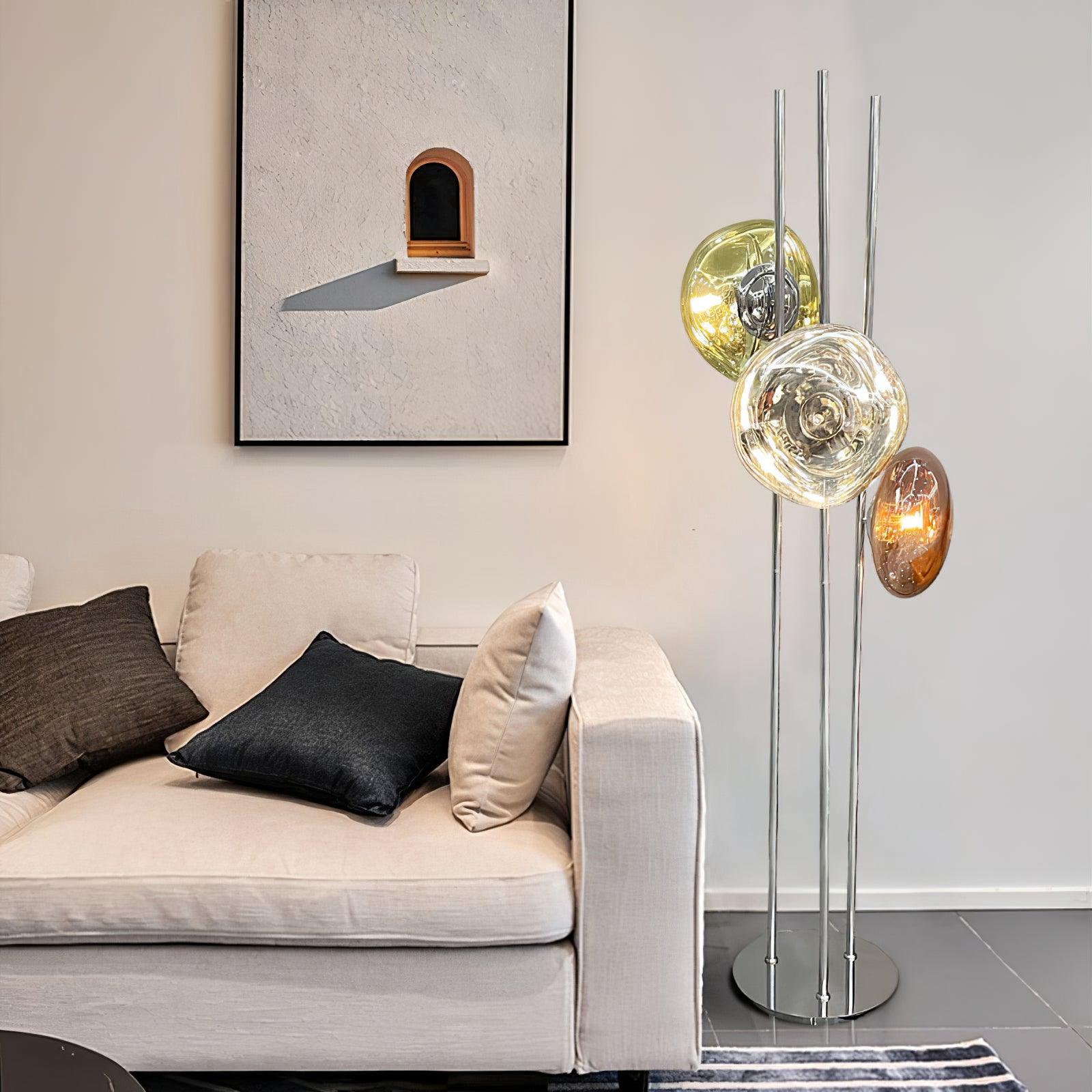 Triple Syrlion Orb Floor Lamp