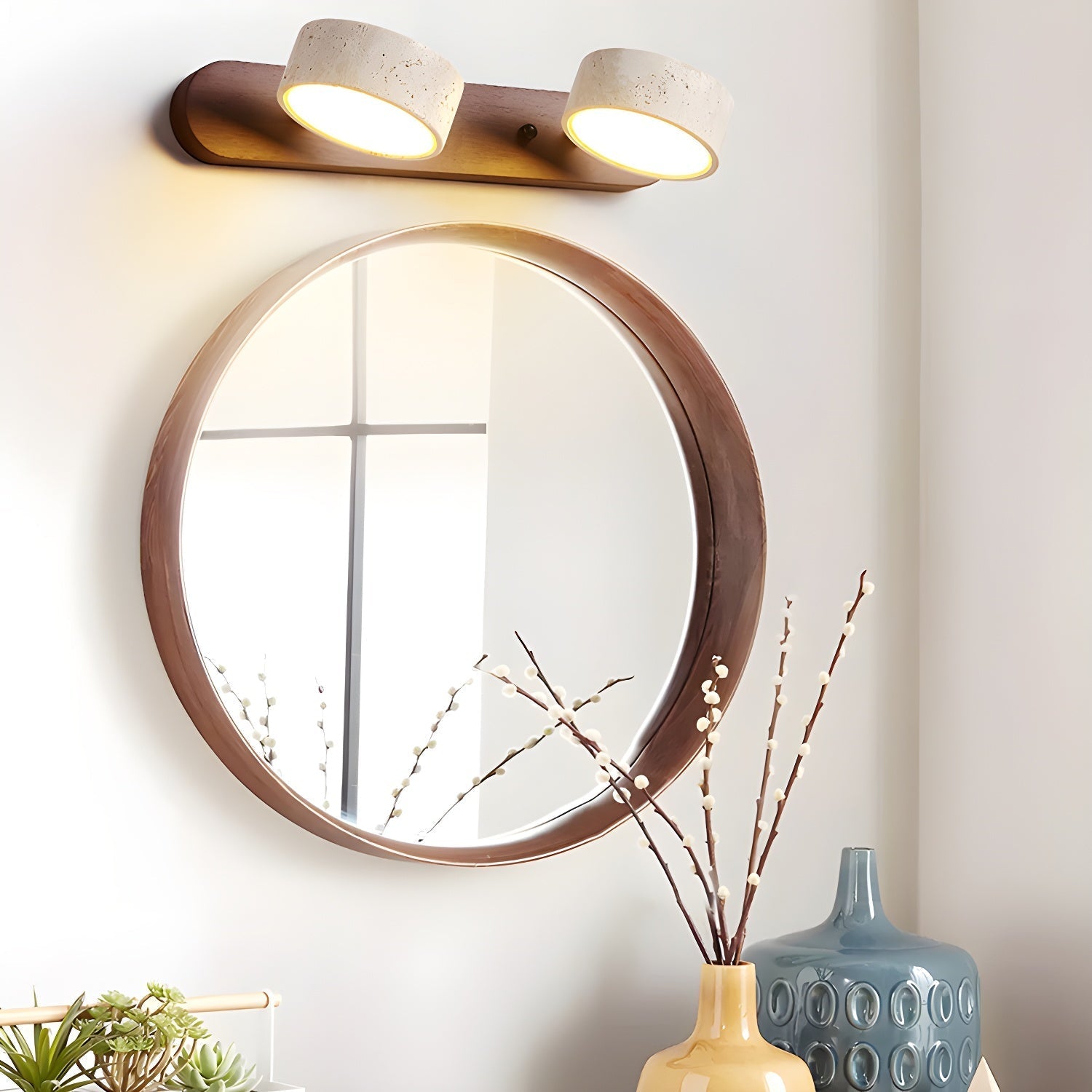 Zinzo Travertine Wall Light