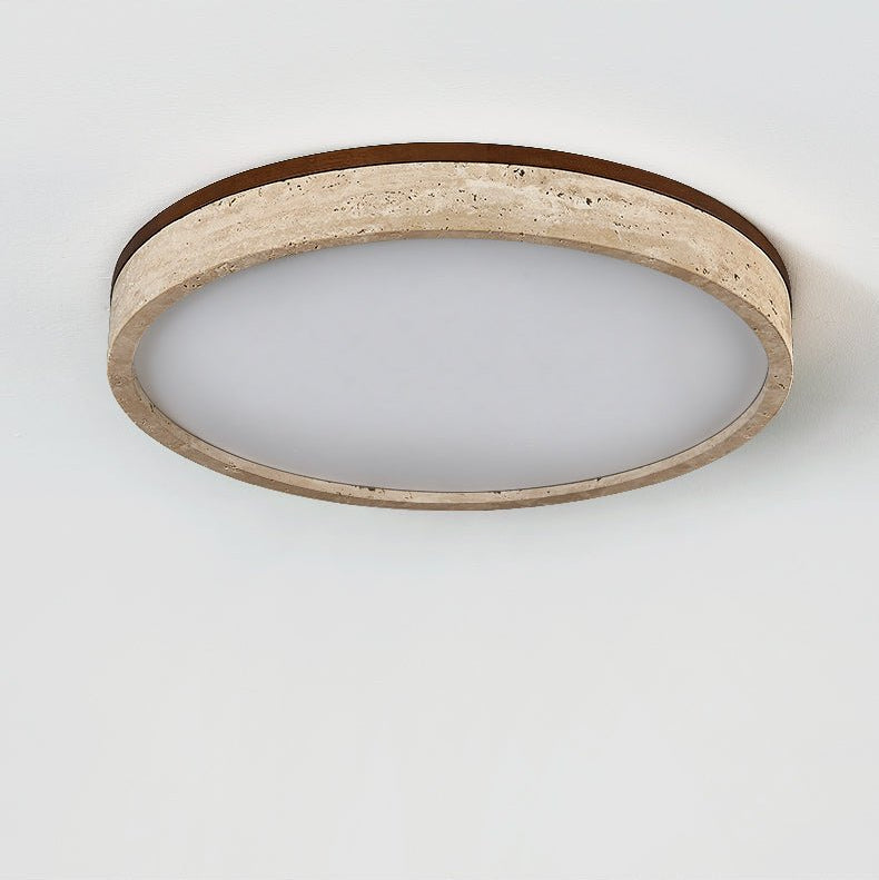 Soma Round Travertine Ceiling Light