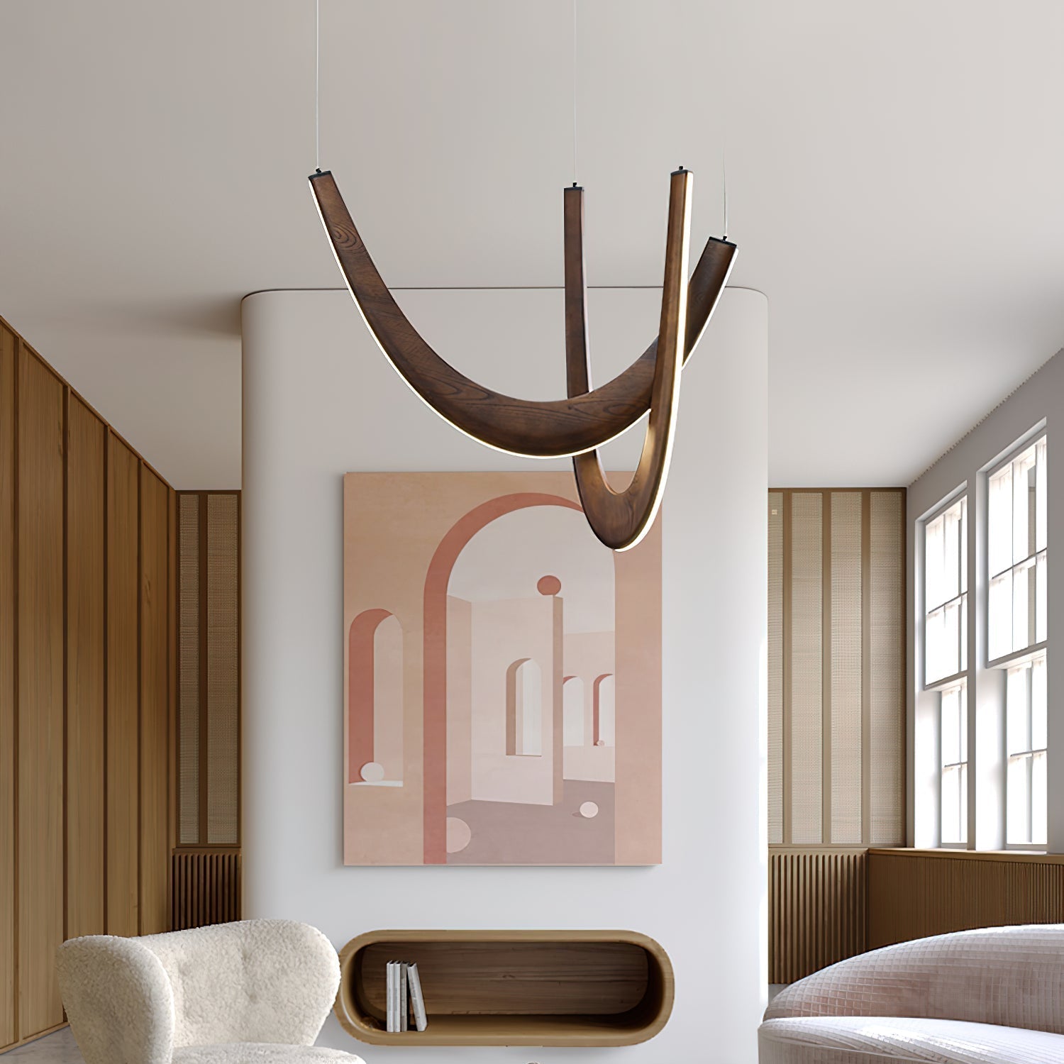 Layn U Shape Wooden Pendant Light