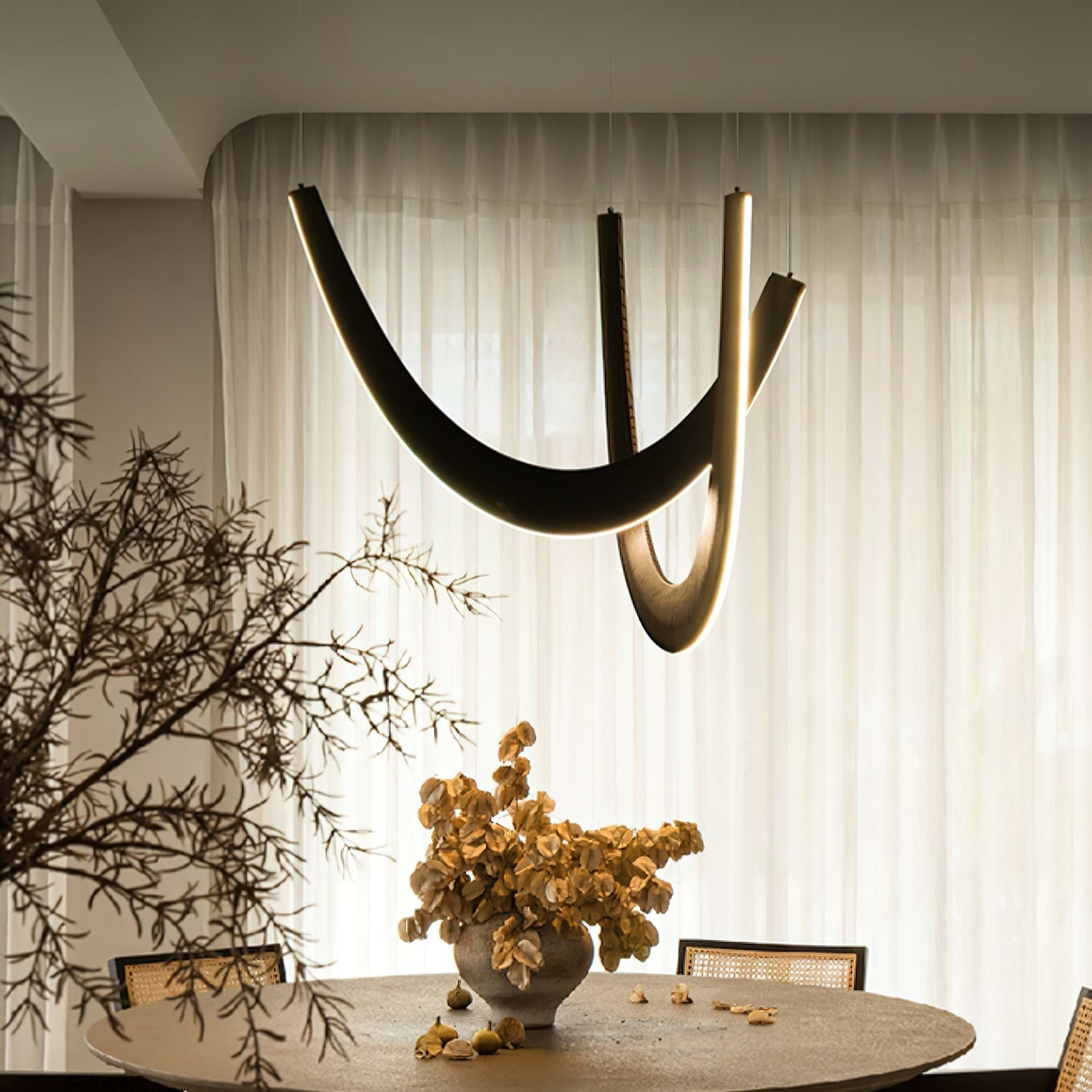 Layn U Shape Wooden Pendant Light