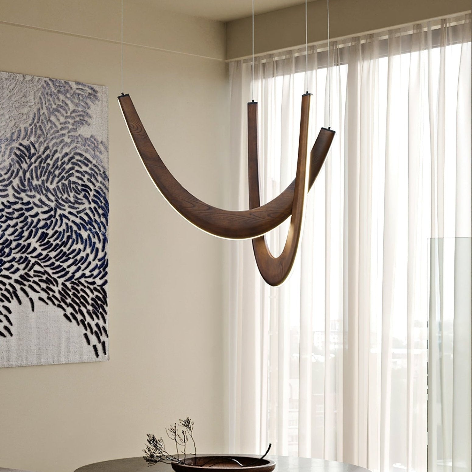 Layn U Shape Wooden Pendant Light