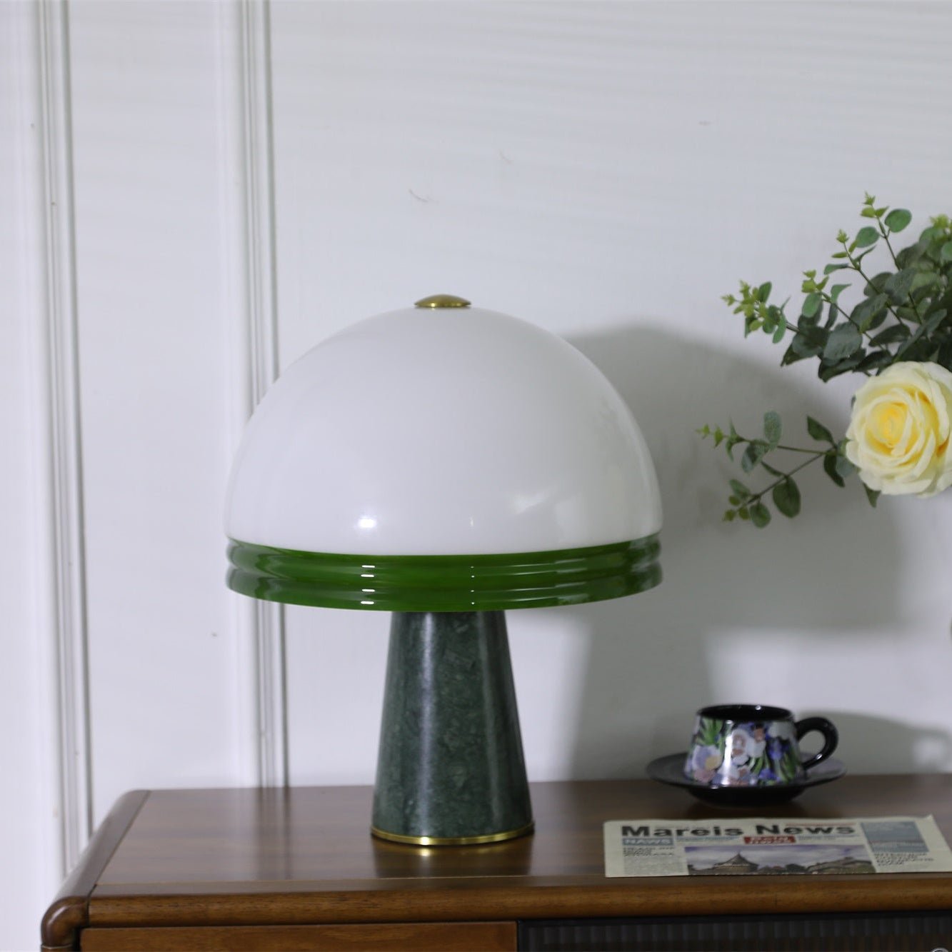 Velura Wide Marble Table Lamp