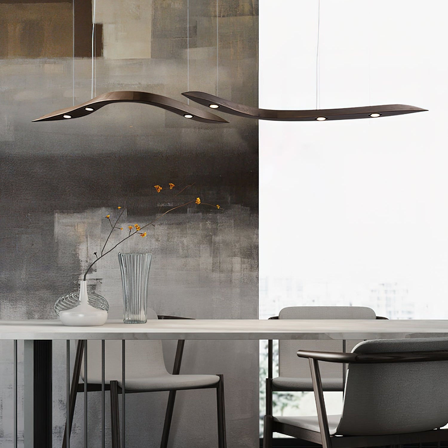 Weloma Wave Wooden Pendant Light