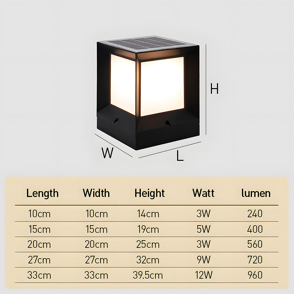 Modern Cube Solar Outdoor Light