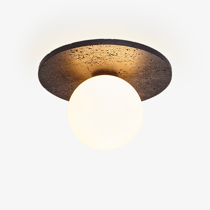 Pello Round Travertine Ceiling Light