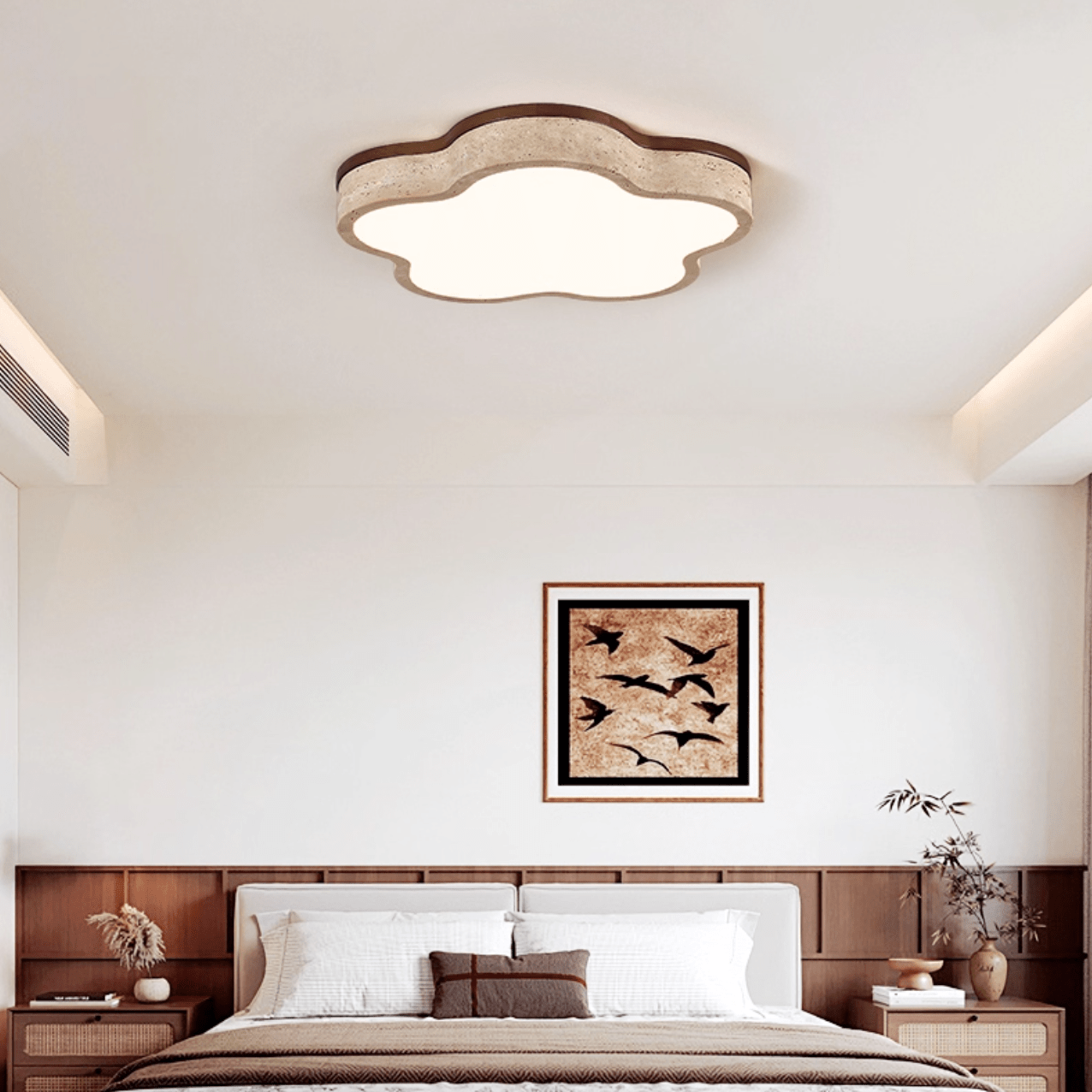 Star-Shaped Travertine Ceiling Light