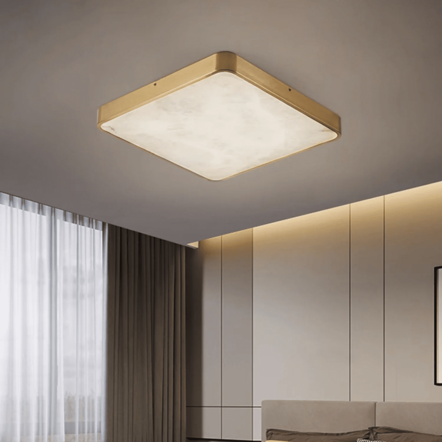 Hexano Alabaster Ceiling Light