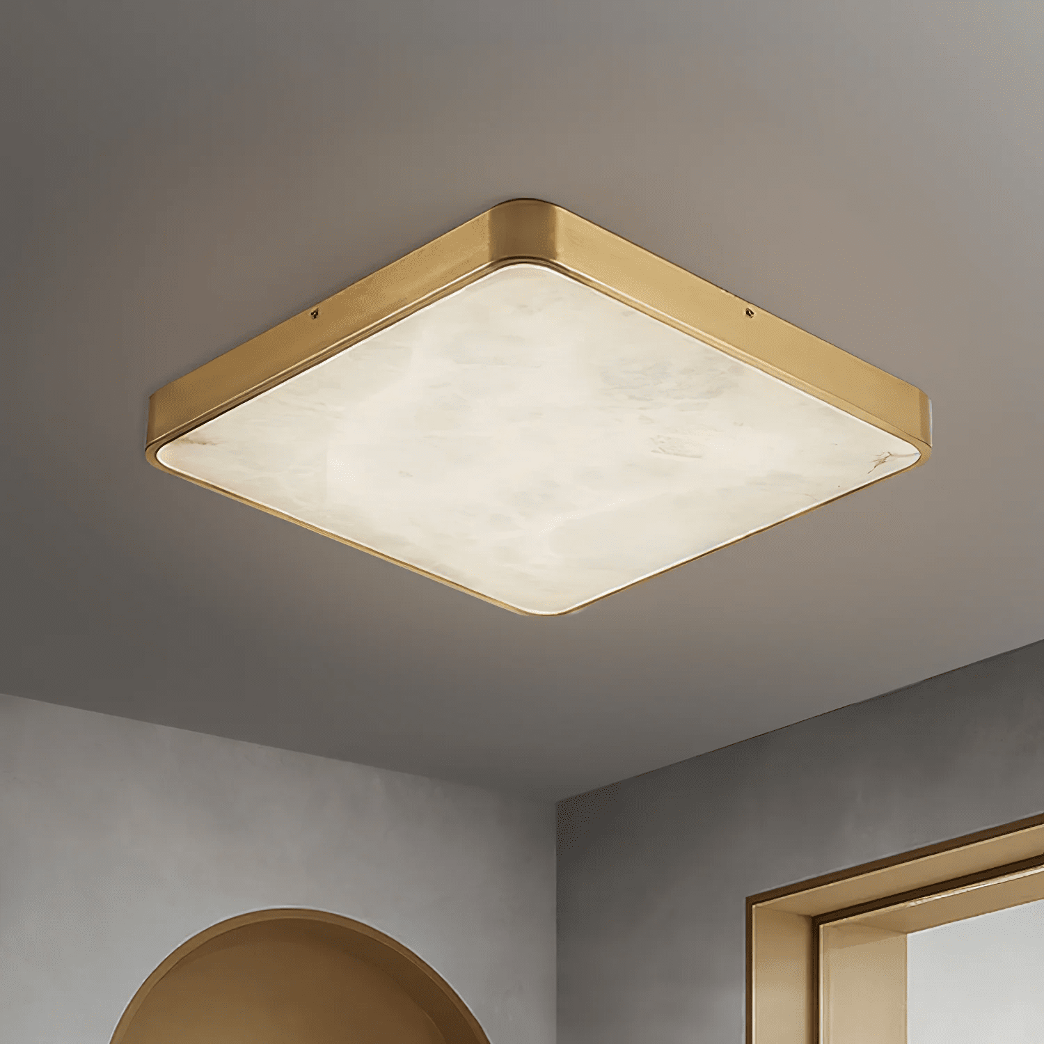 Hexano Alabaster Ceiling Light