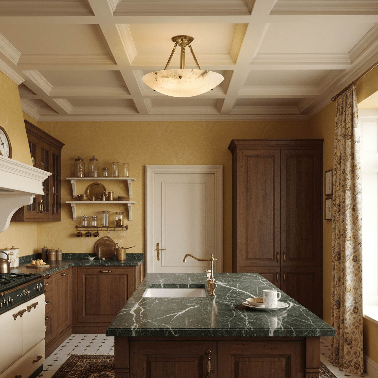 Lyrecos Flat Alabaster Ceiling Light