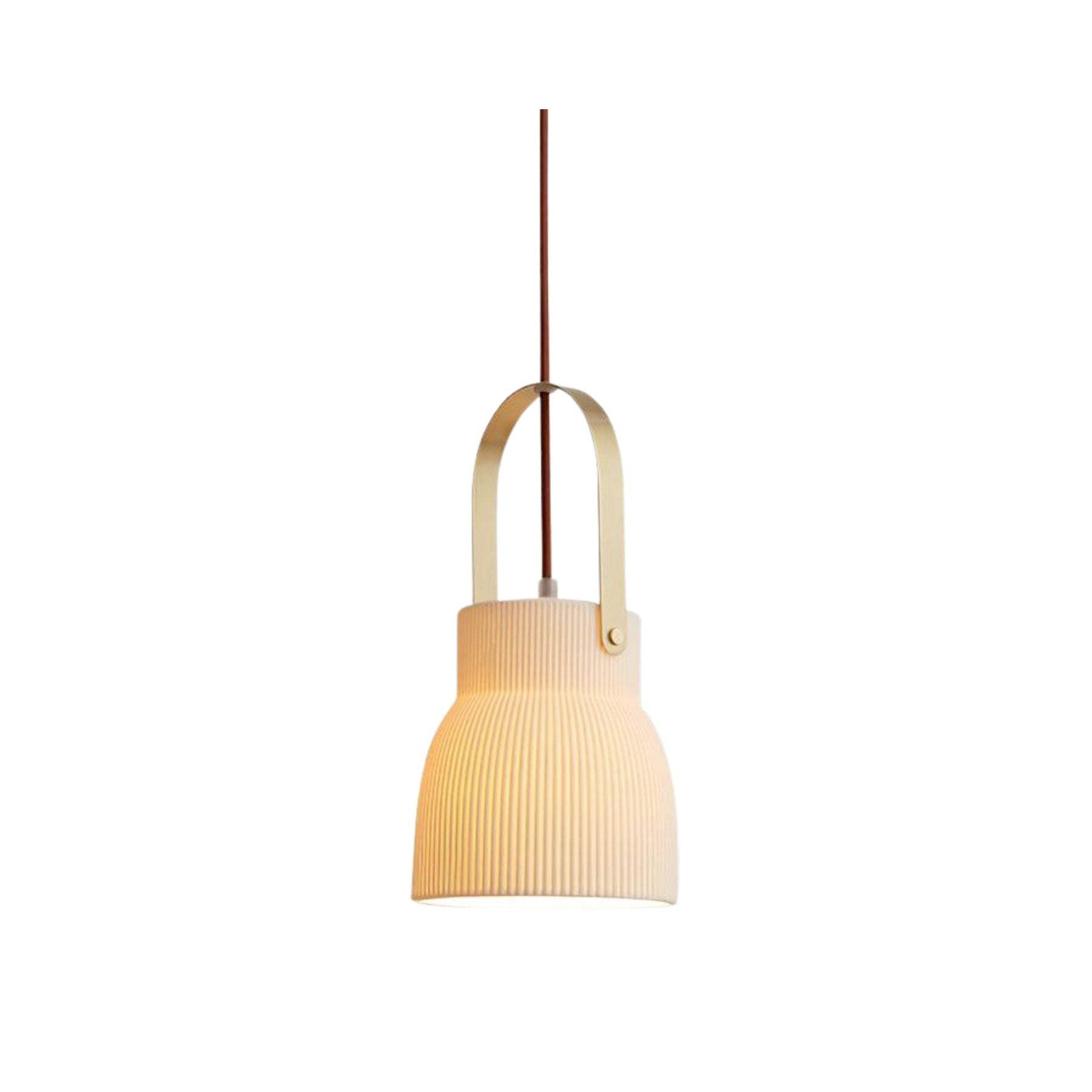 Ceramic Ribbed Pendant Light