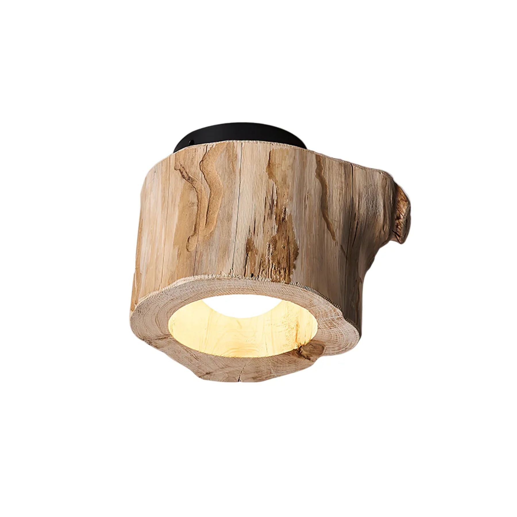 Wood Log Japandi Style Ceiling Light