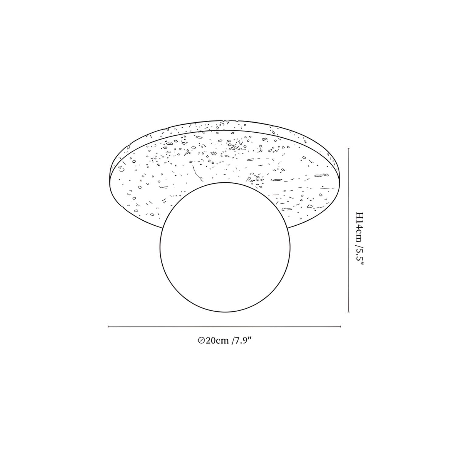 Pello Round Travertine Ceiling Light