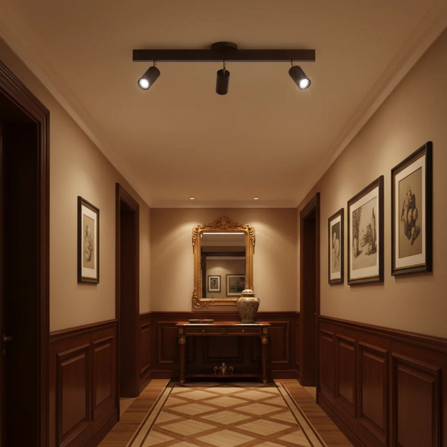 Lermo Wooden Track Ceiling Light