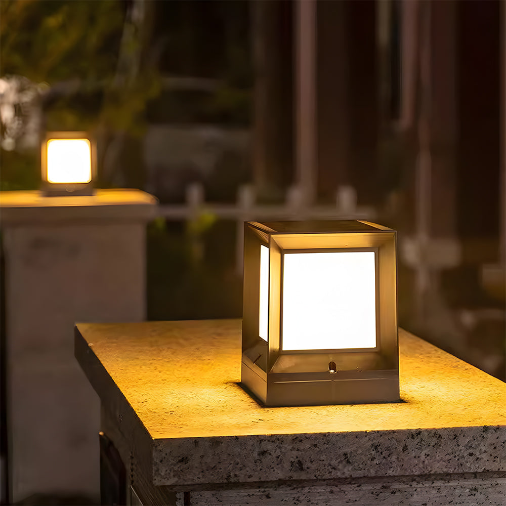Modern Cube Solar Outdoor Light