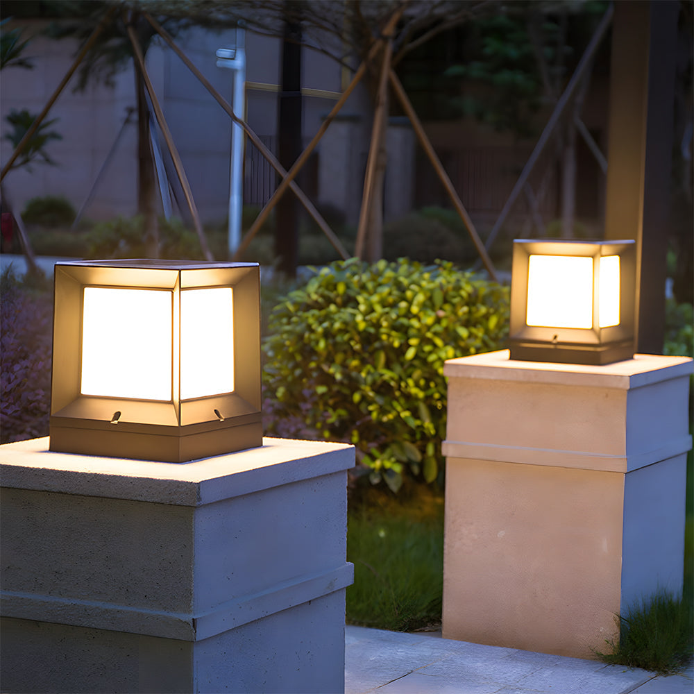 Modern Cube Solar Outdoor Light