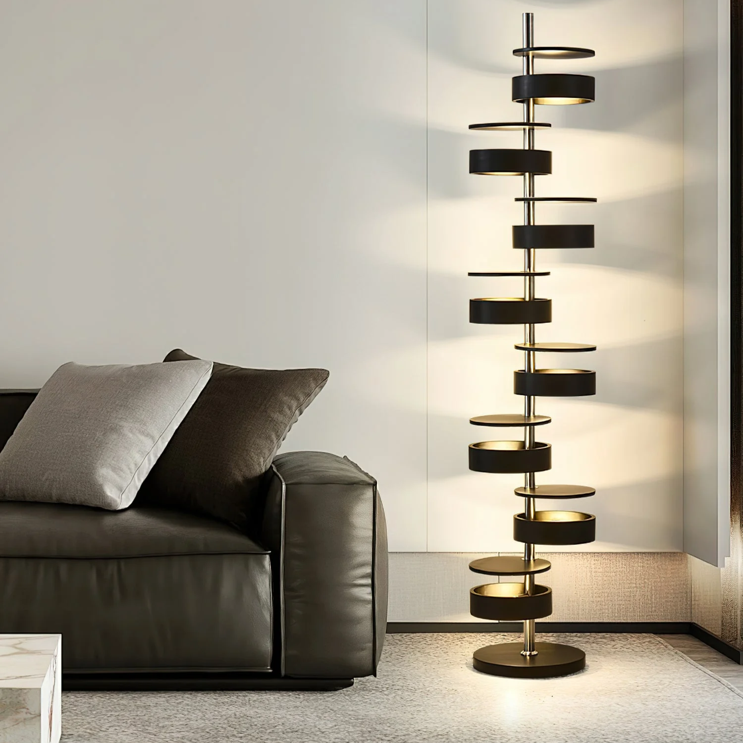 Qenisca Wooden Floor Lamp