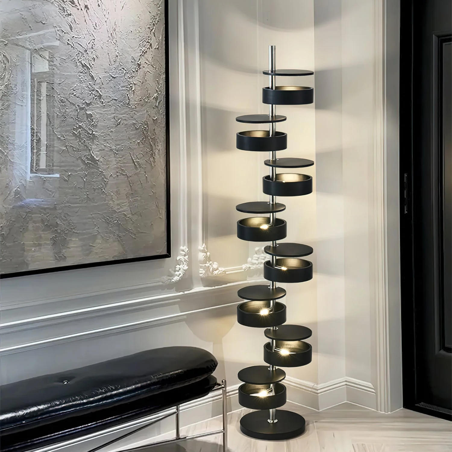 Qenisca Wooden Floor Lamp