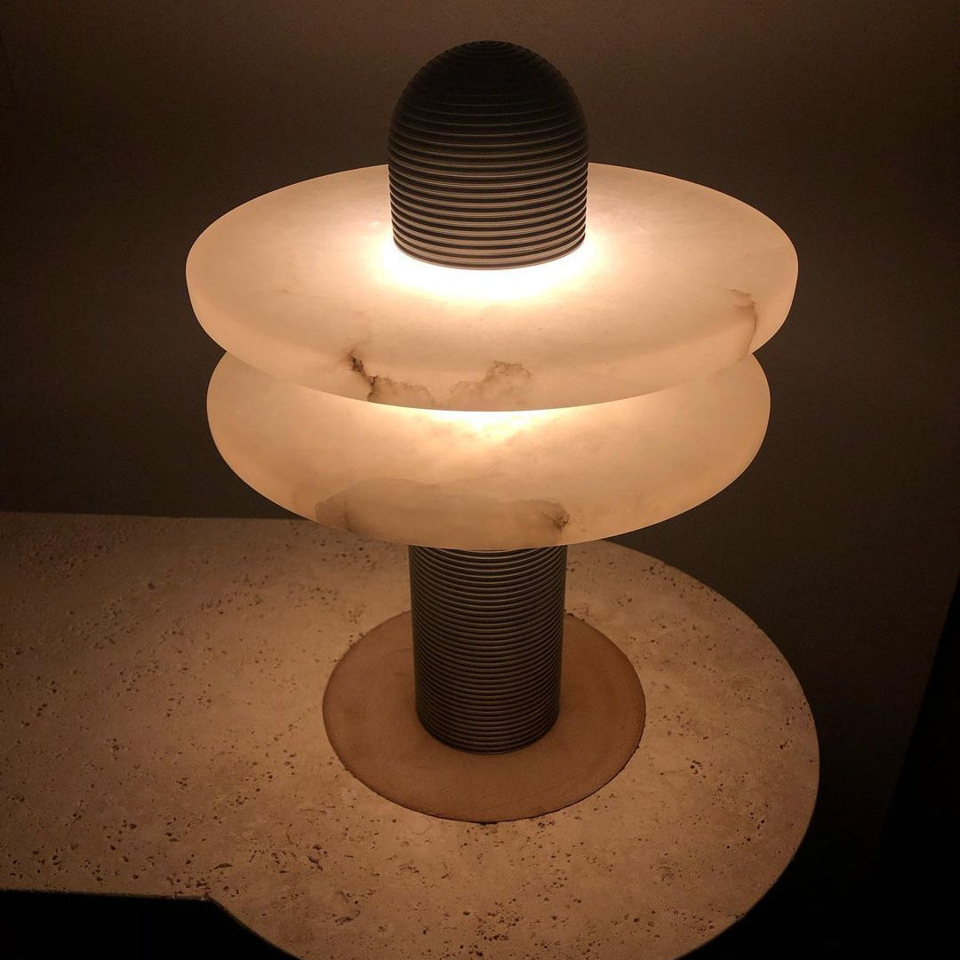 Duo Alabaster Disc Table Lamp