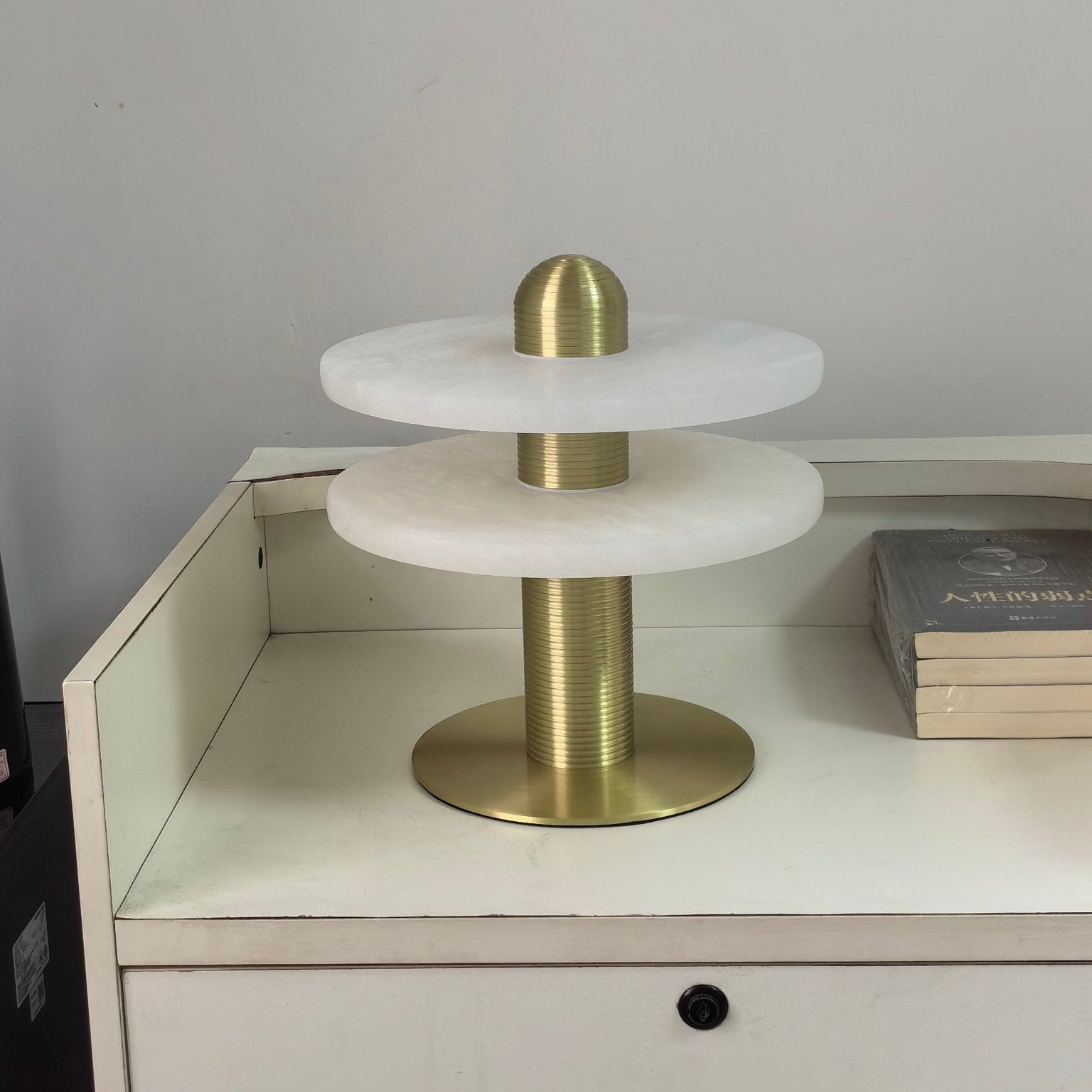 Duo Alabaster Disc Table Lamp