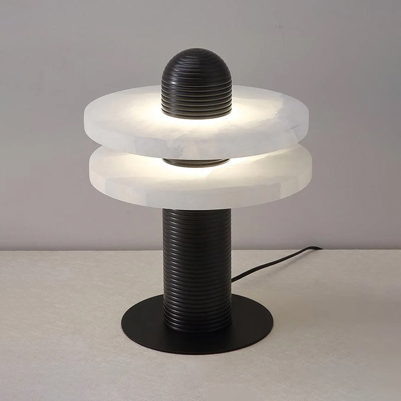 Duo Alabaster Disc Table Lamp