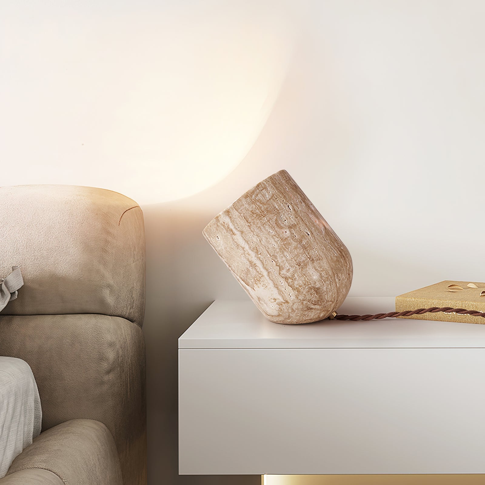 Synel Travertine Table Lamp
