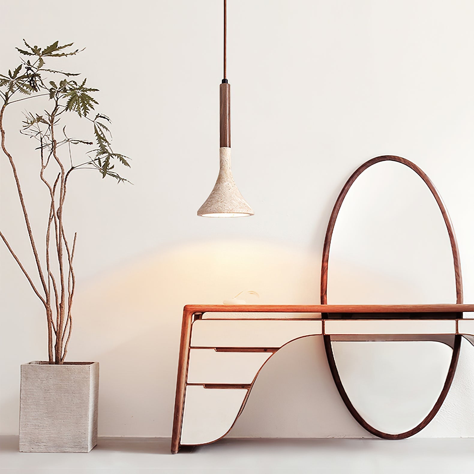 Lebomis Travertine Pendant Light