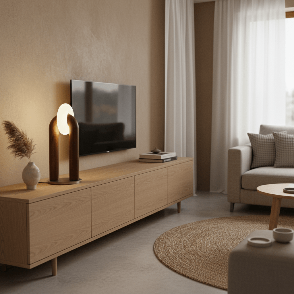 Disc Wooden Table Lamp