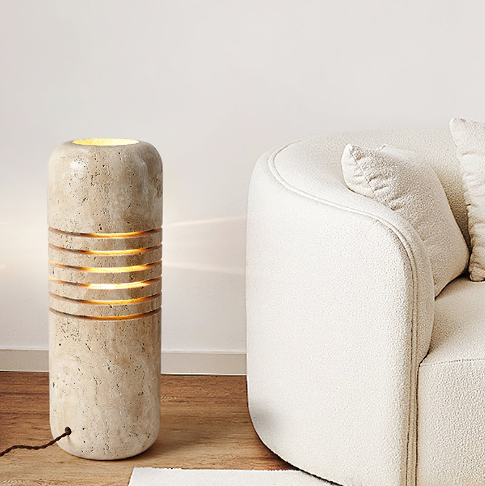 Buscus Travertine Table Lamp