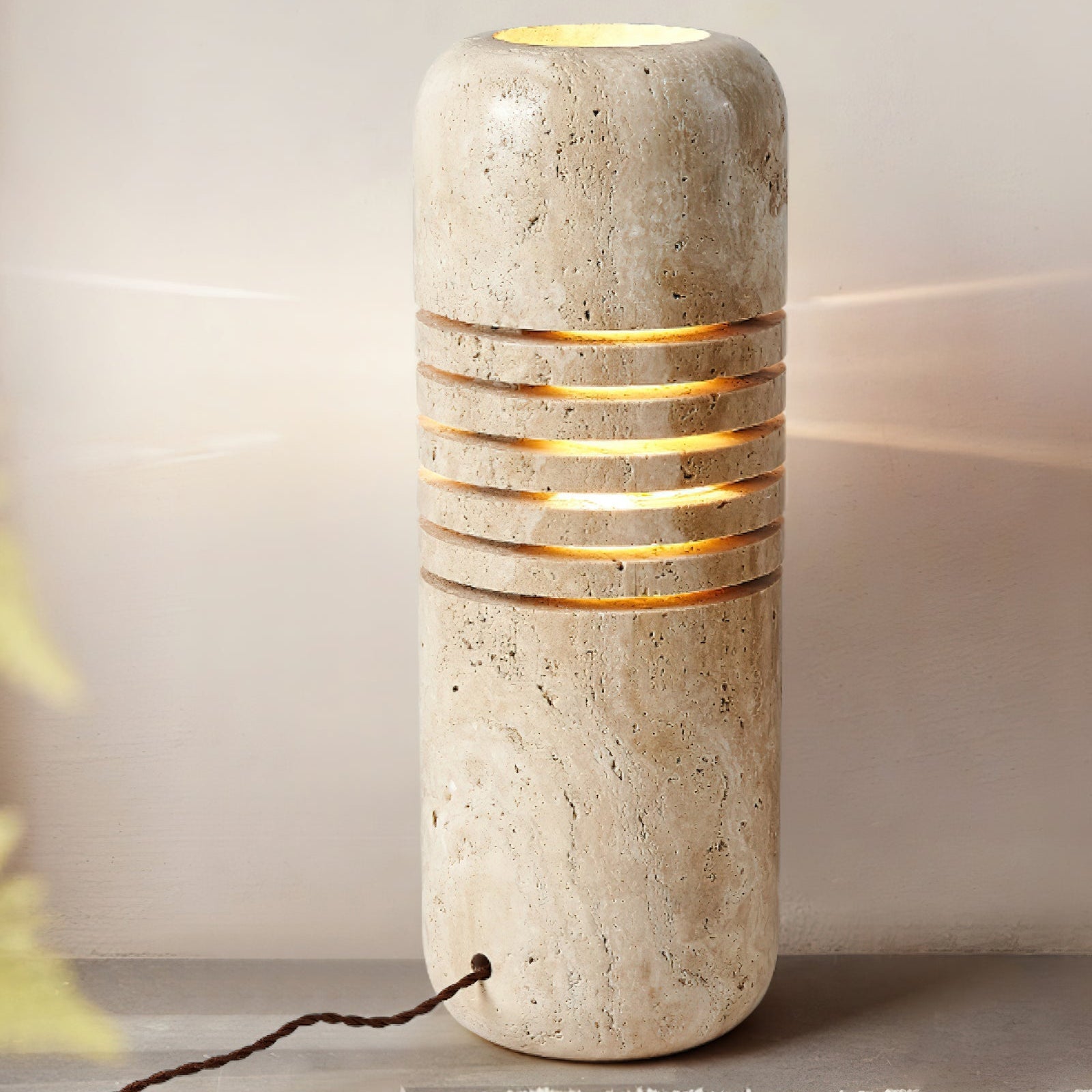 Buscus Travertine Table Lamp
