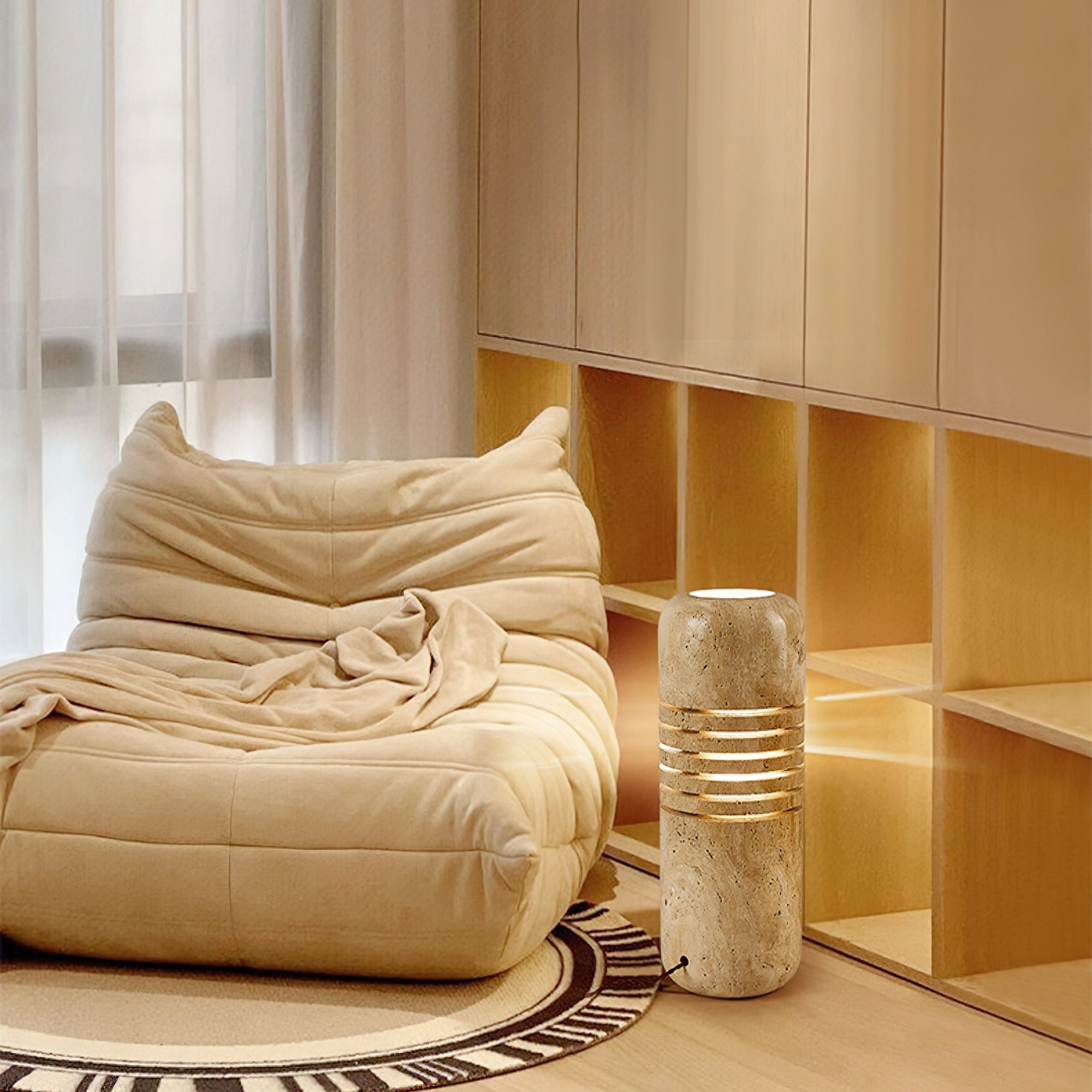 Buscus Travertine Table Lamp