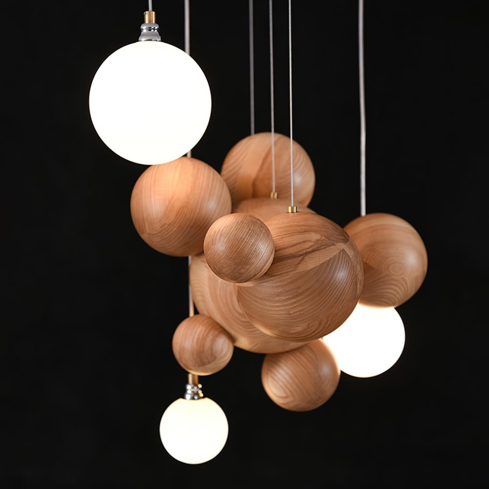Beo Wooden Balls Pendant Light