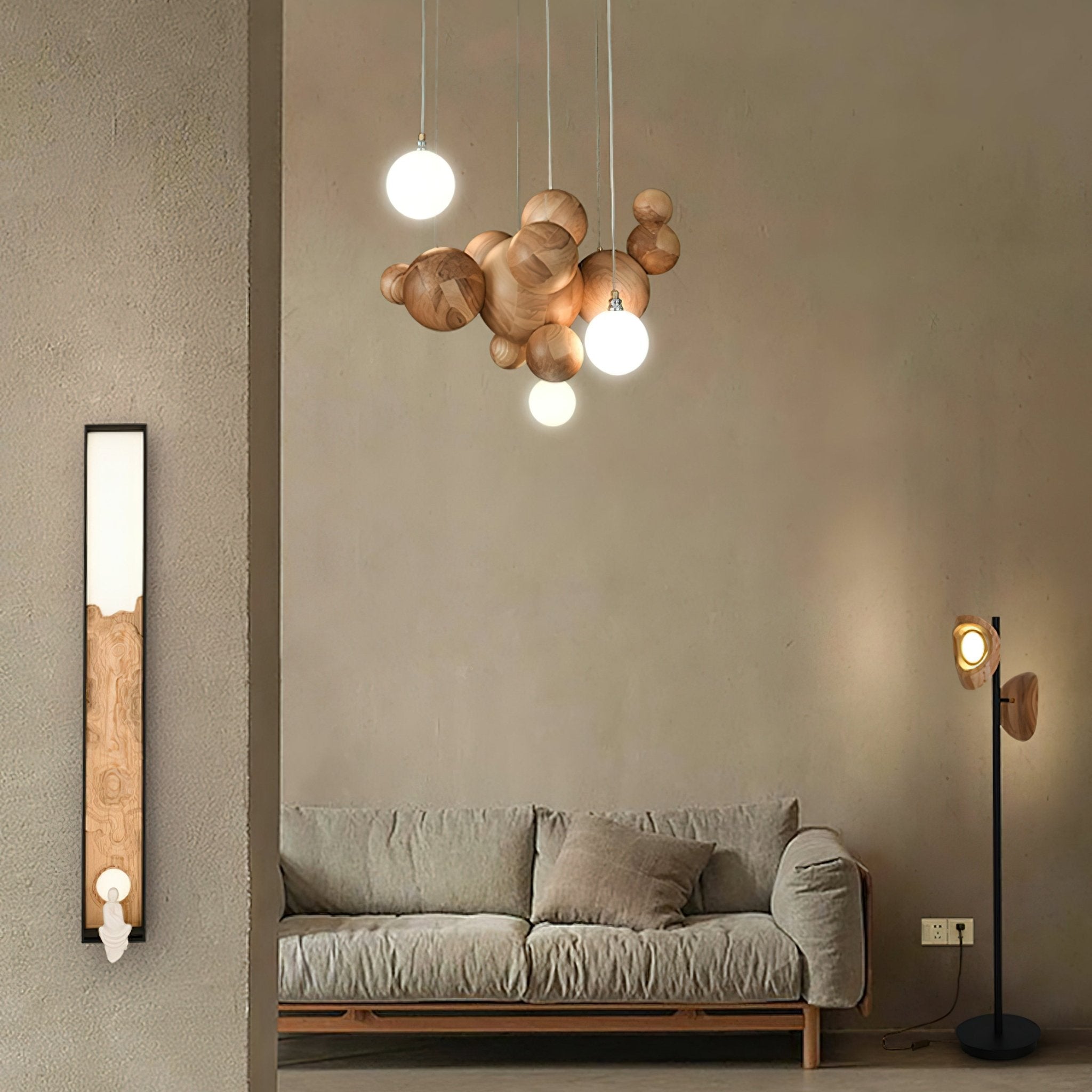 Beo Wooden Balls Pendant Light