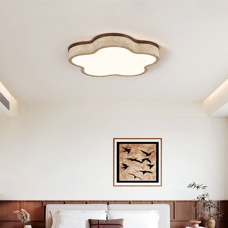 Star-Shaped Travertine Ceiling Light