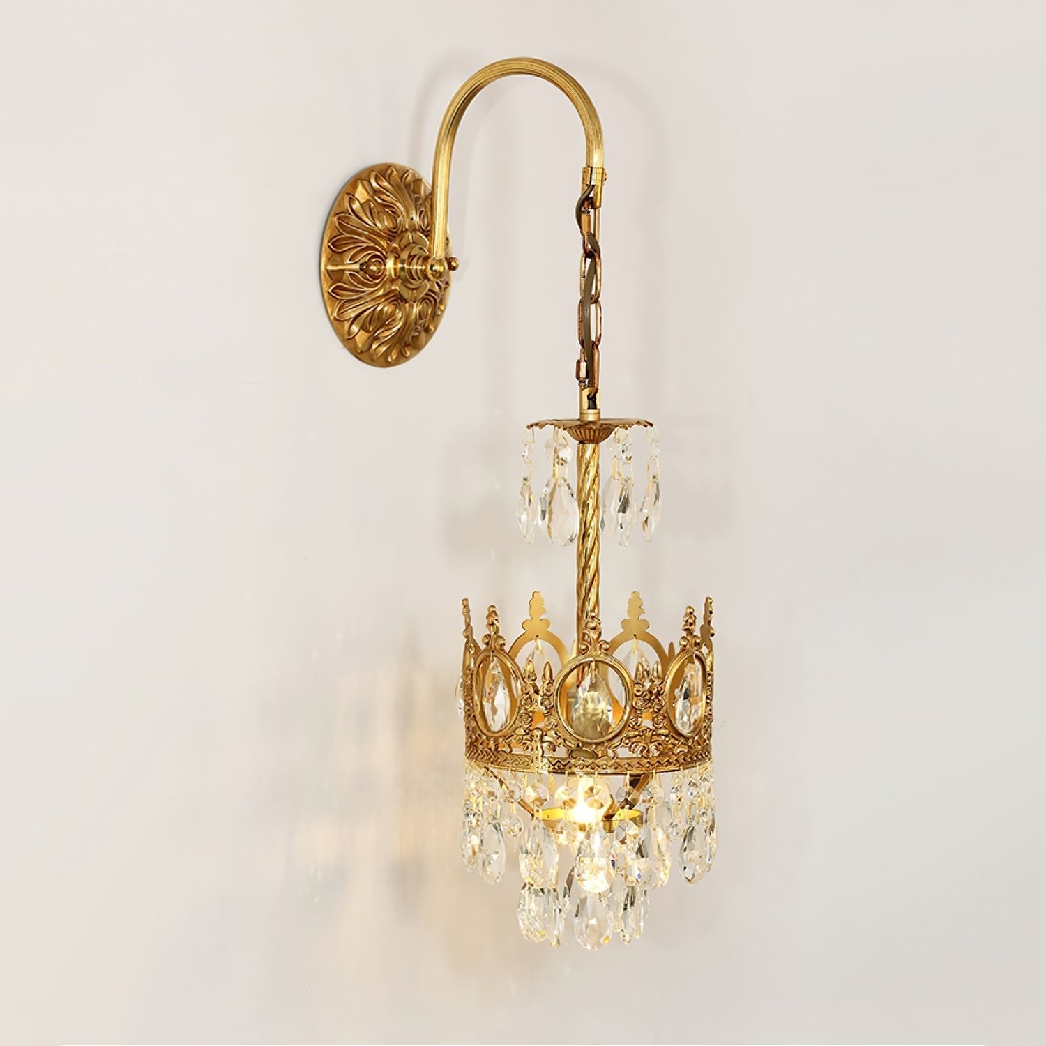 Qelin Crystal Crown Wall Light