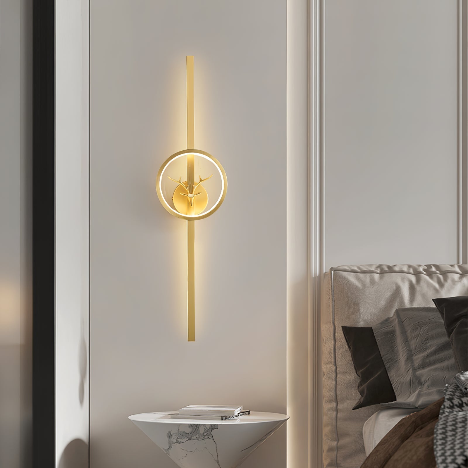 Brass Deer Design Wall Light