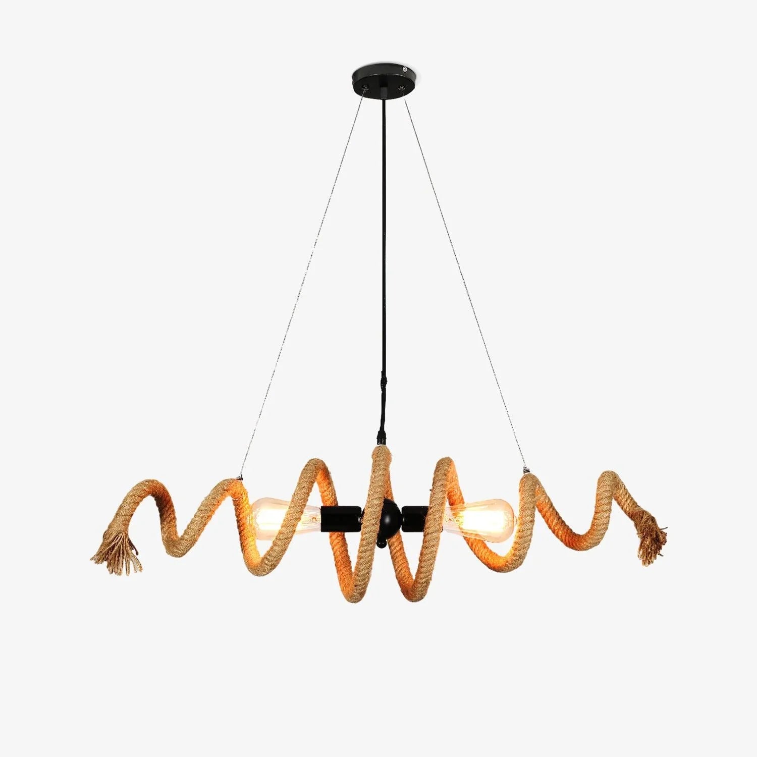 Circular Jute Rope Pendant Light