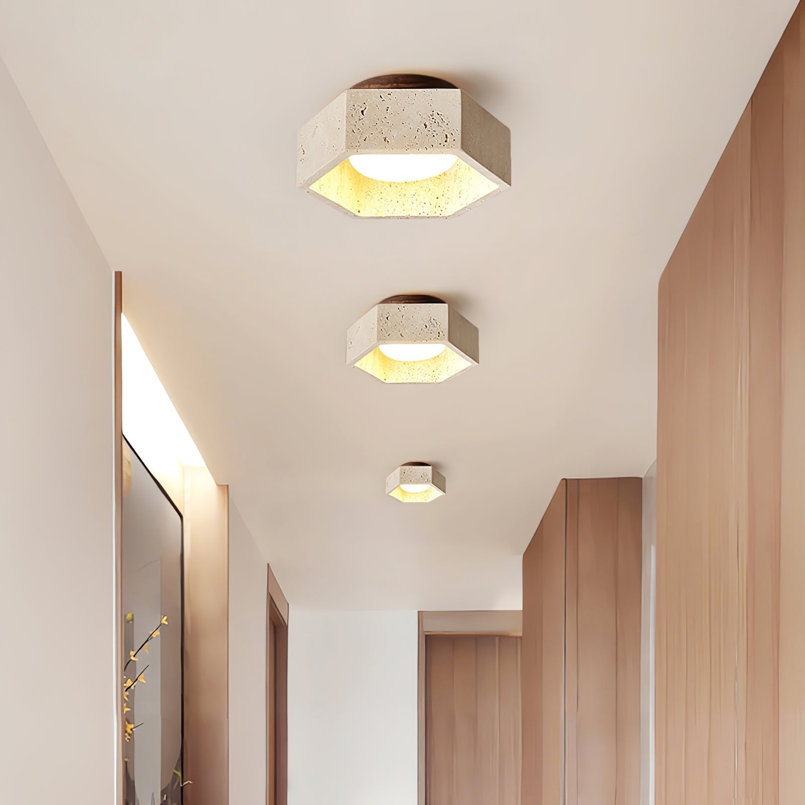 Cemis Natural Stone Ceiling Light