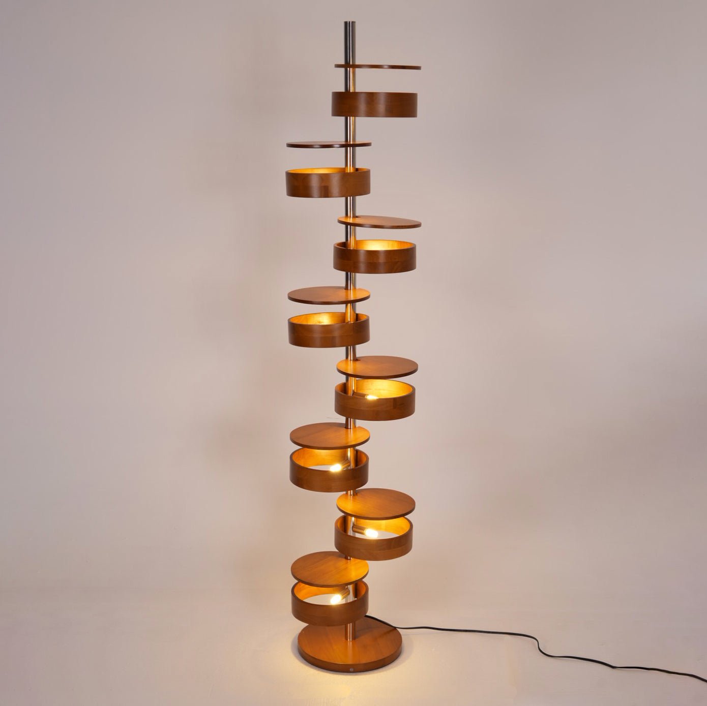 Qenisca Wooden Floor Lamp