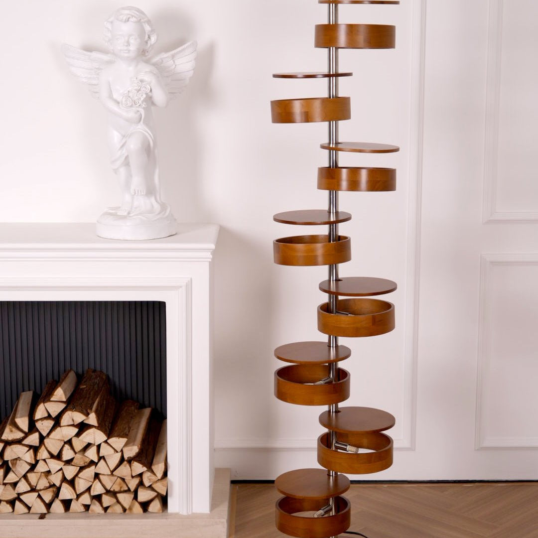 Qenisca Wooden Floor Lamp
