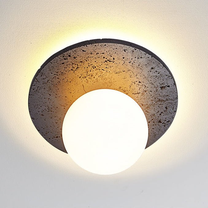 Pello Round Travertine Ceiling Light