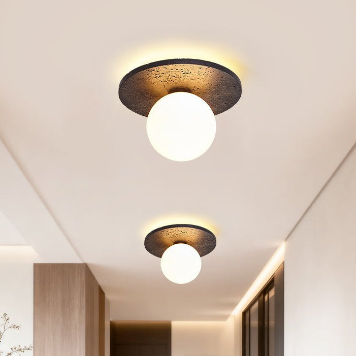 Pello Round Travertine Ceiling Light