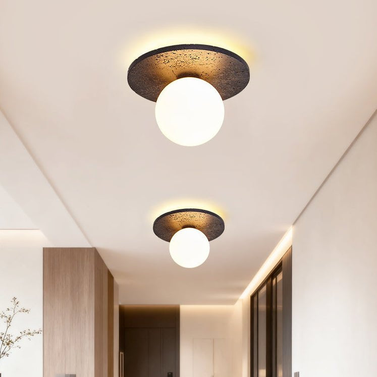 Pello Round Travertine Ceiling Light