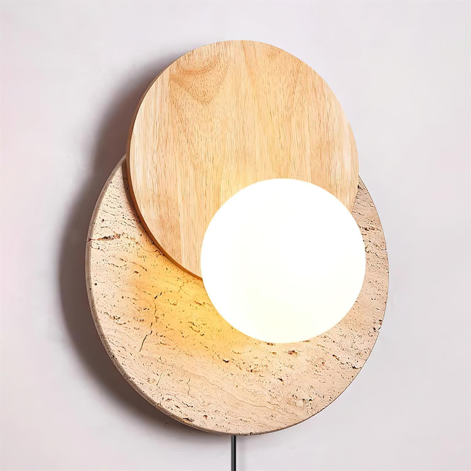 Jemo Travertine Wall Light with Plug
