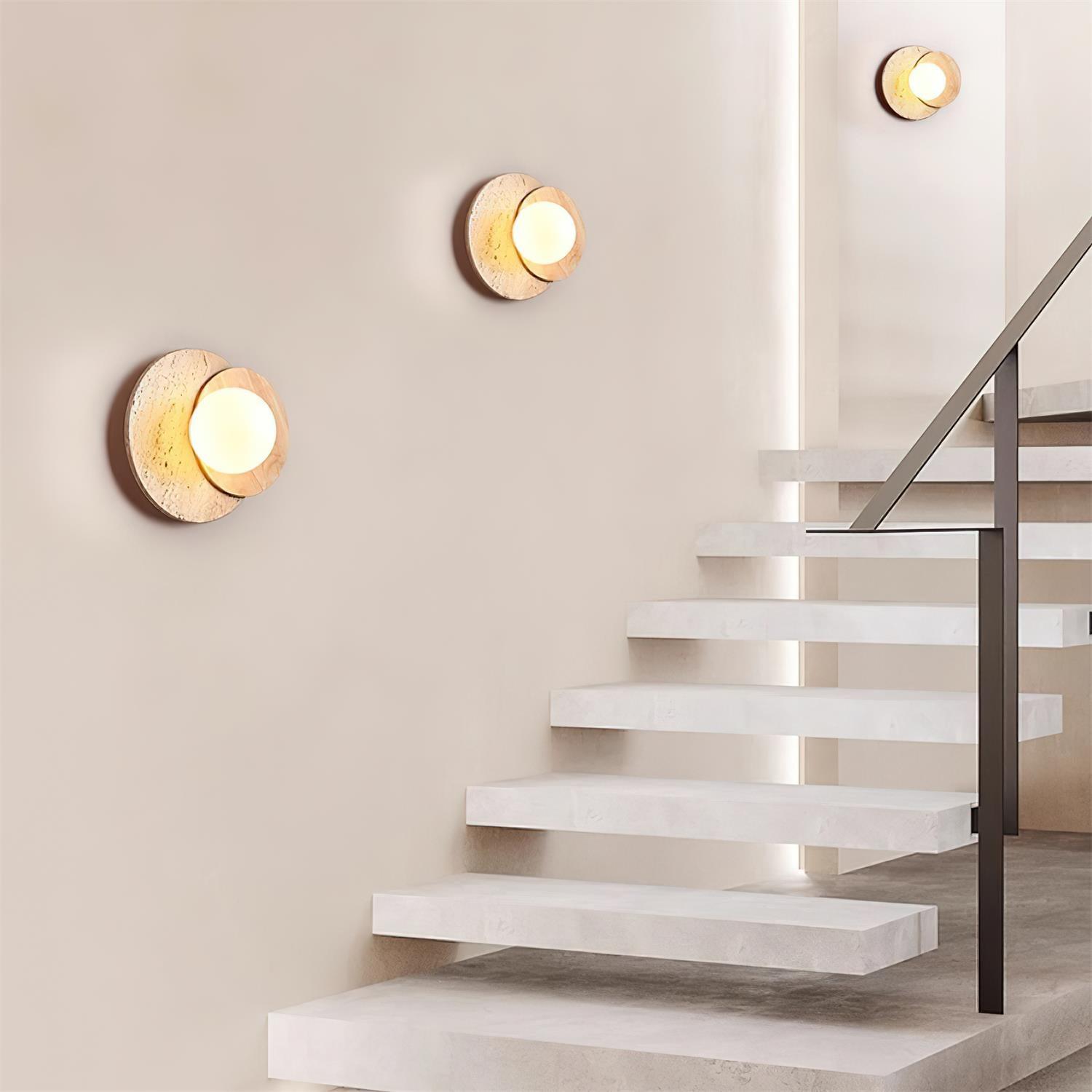 Jemo Travertine Wall Light with Plug